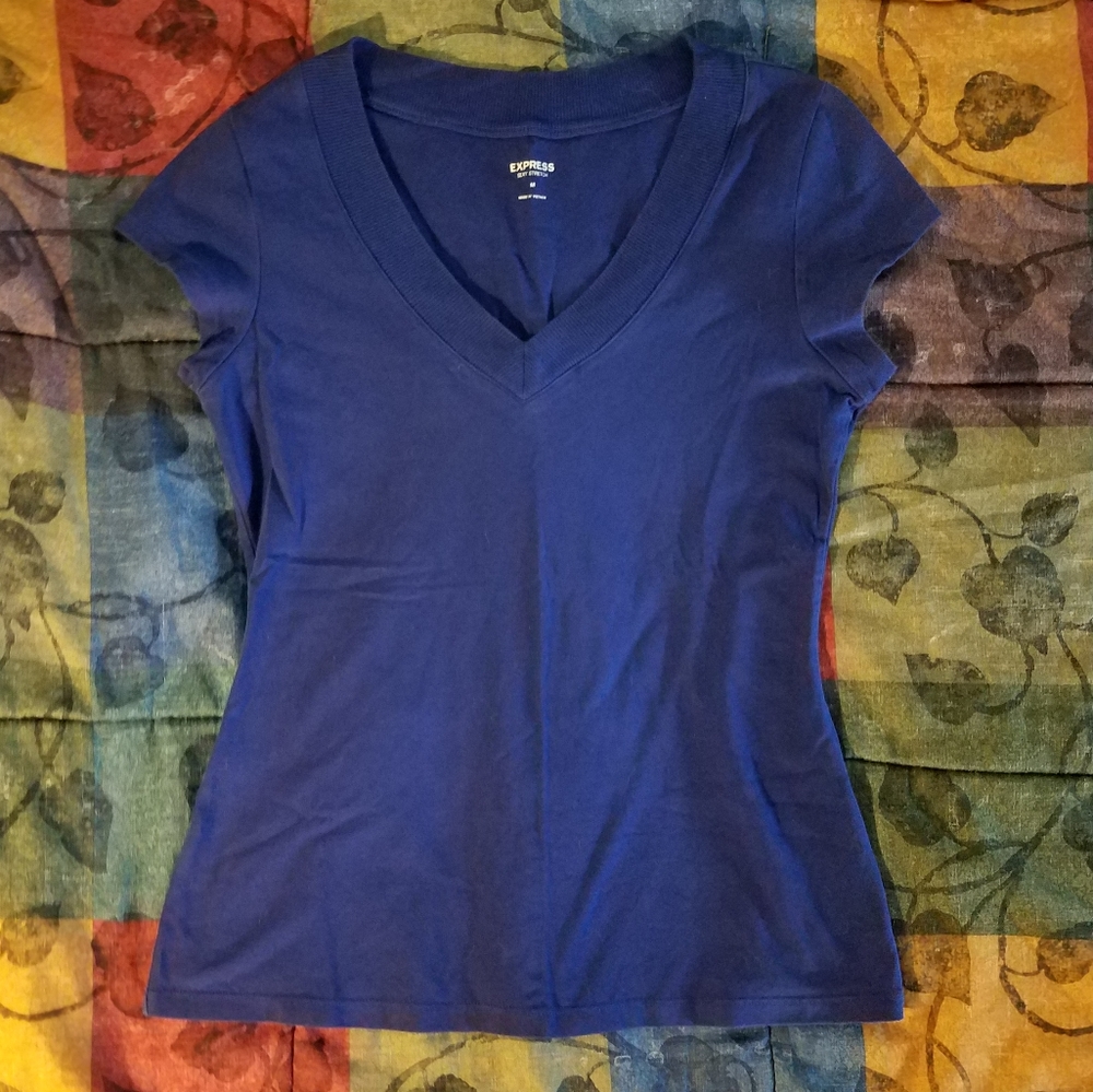 Royal blue v-neck